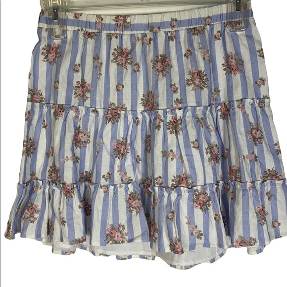 - Show Me Your Mumu X Pinck Addie Skirt Top Set Pink Floral Palmetto Blue Pink - Picture 10 of 13